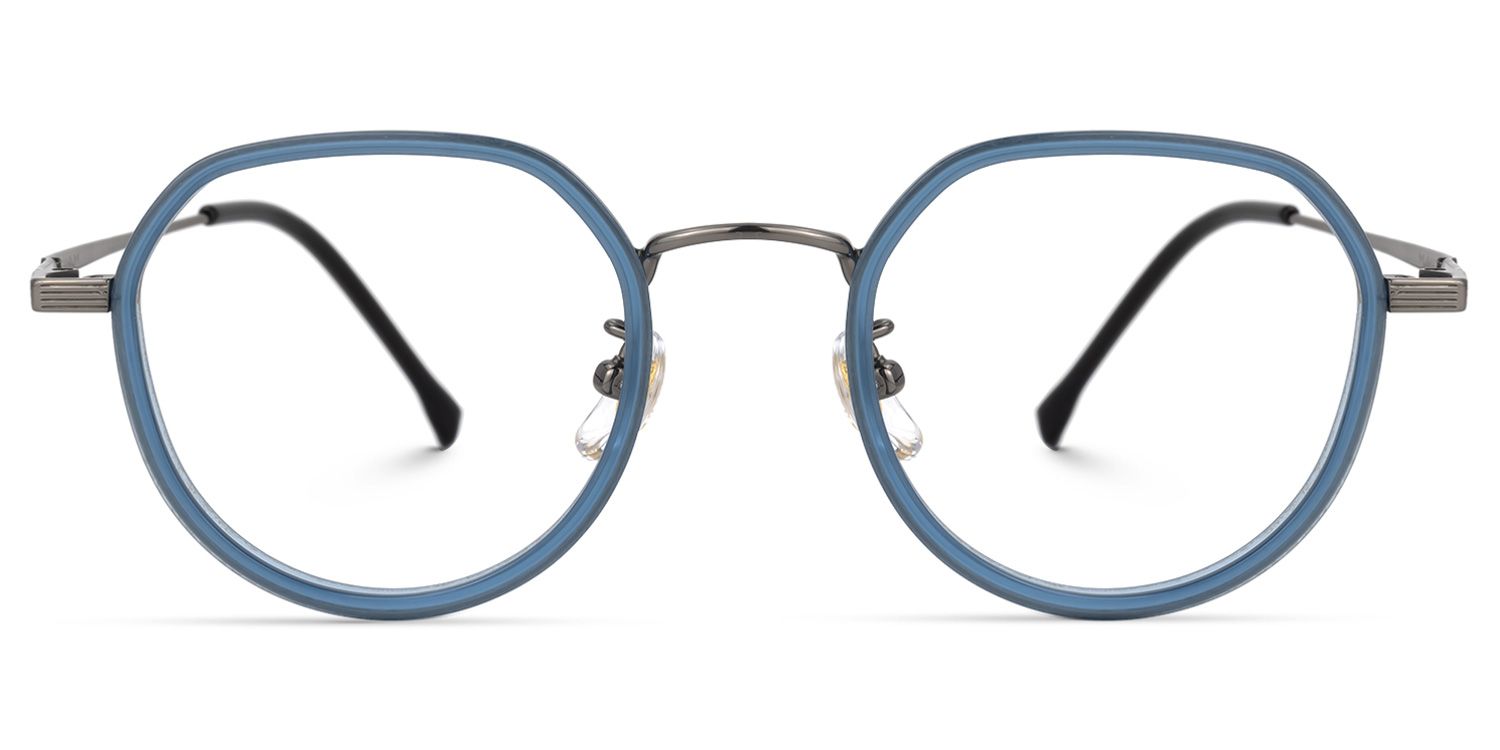 Niahm Bleue Géométrique Lunettes0