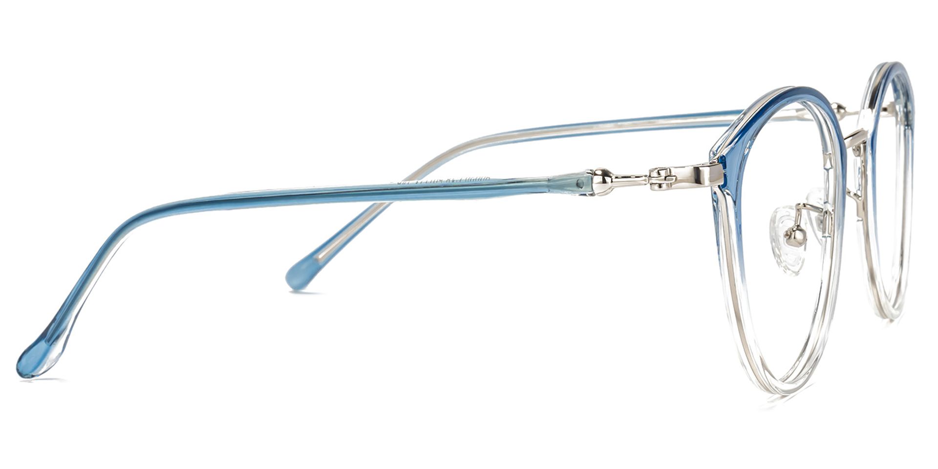 Basilia Lunettes rondes en cristal bleu3