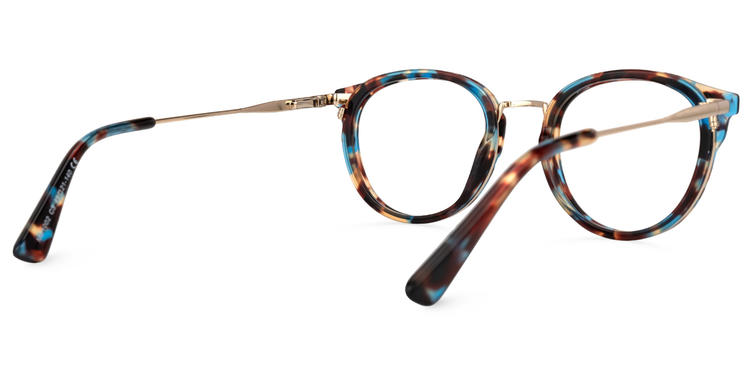 Shera Bleue Tortue Ronde Lunettes3