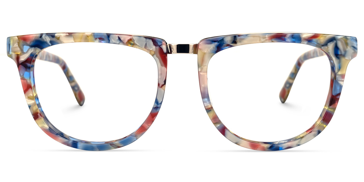 Dechan Bleue-Flaoral Carré Lunettes0