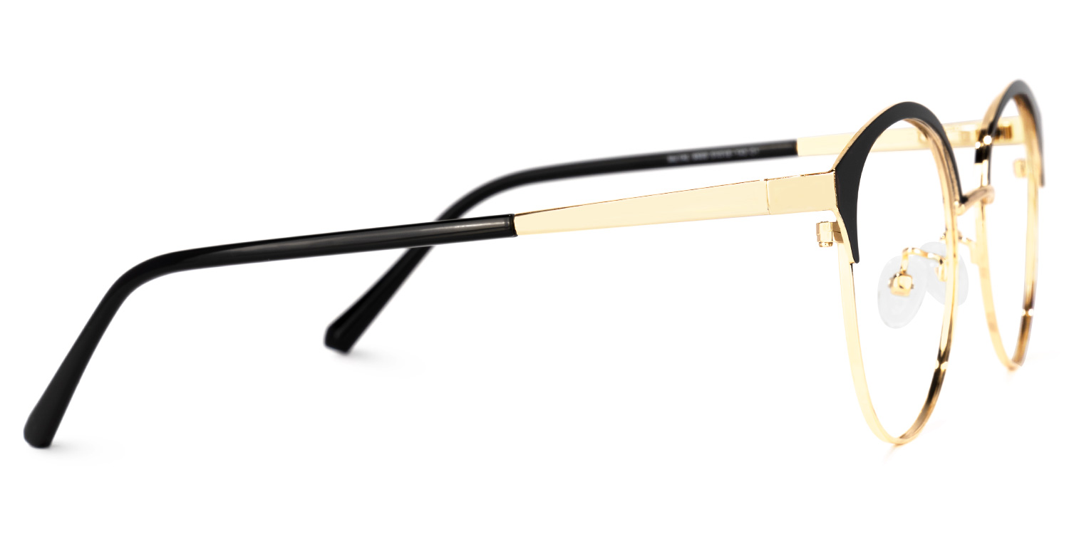 Ytonna Lunettes à sourcils en or noir2