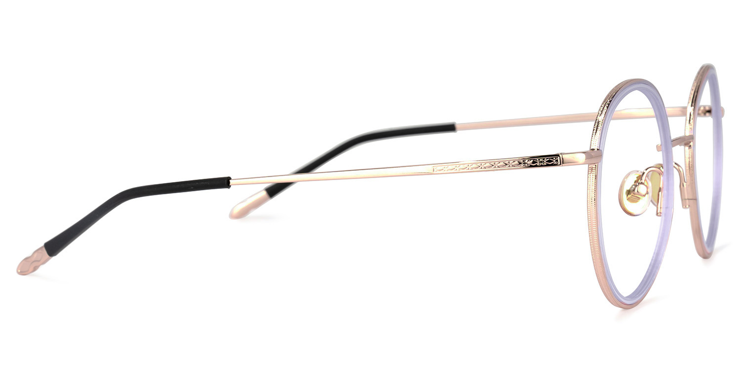 LaWana Or-Violet Ronde Lunettes2