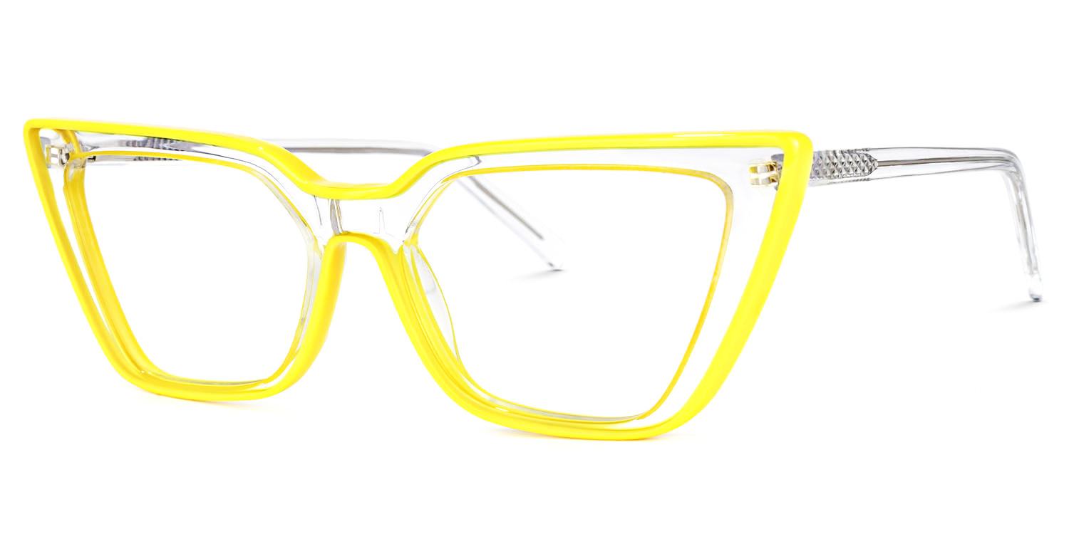 Yosef Jaune Cateye Lunettes1