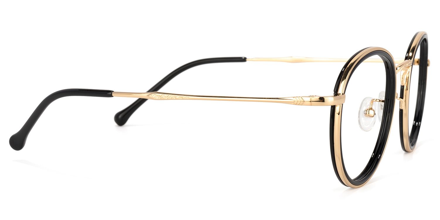 Taylor Lunettes rondes en or noir 3