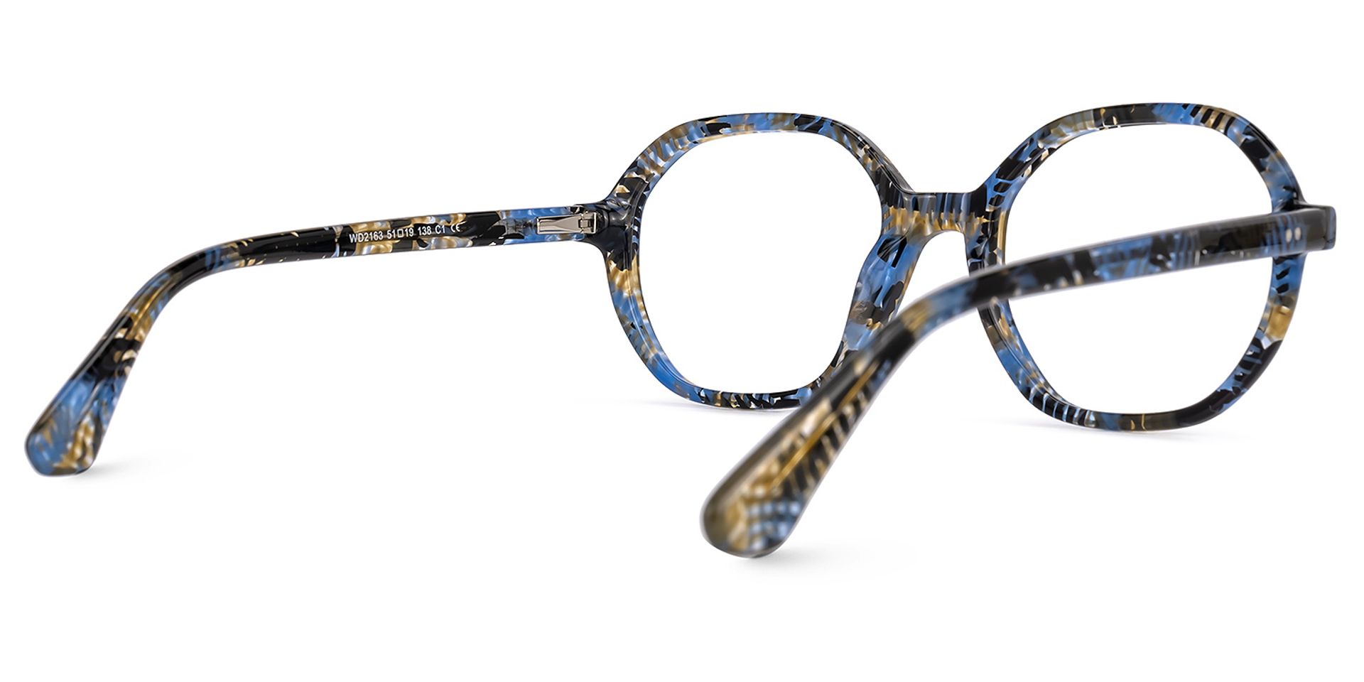Selma Bleue Floral Géométrique Lunettes3