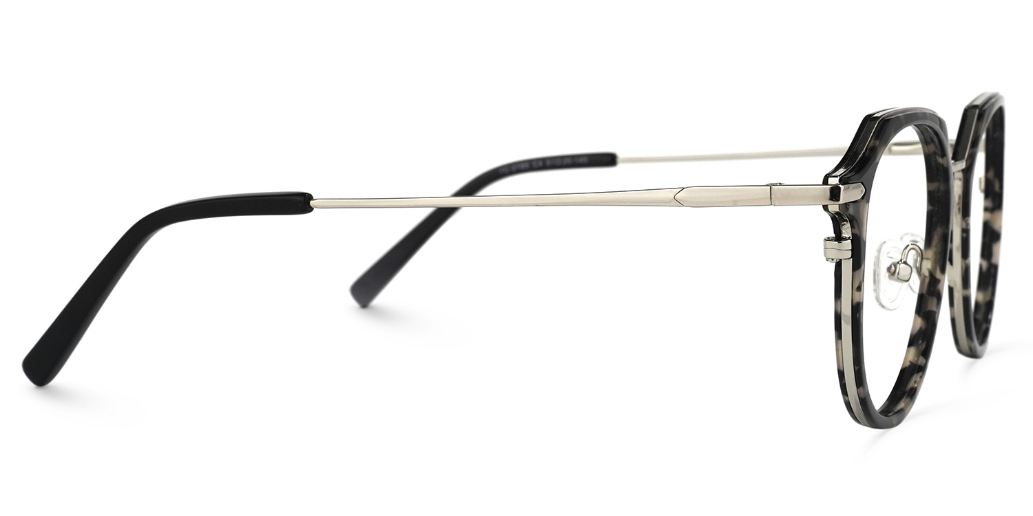Hazel Noir Tortue Ronde Lunettes2