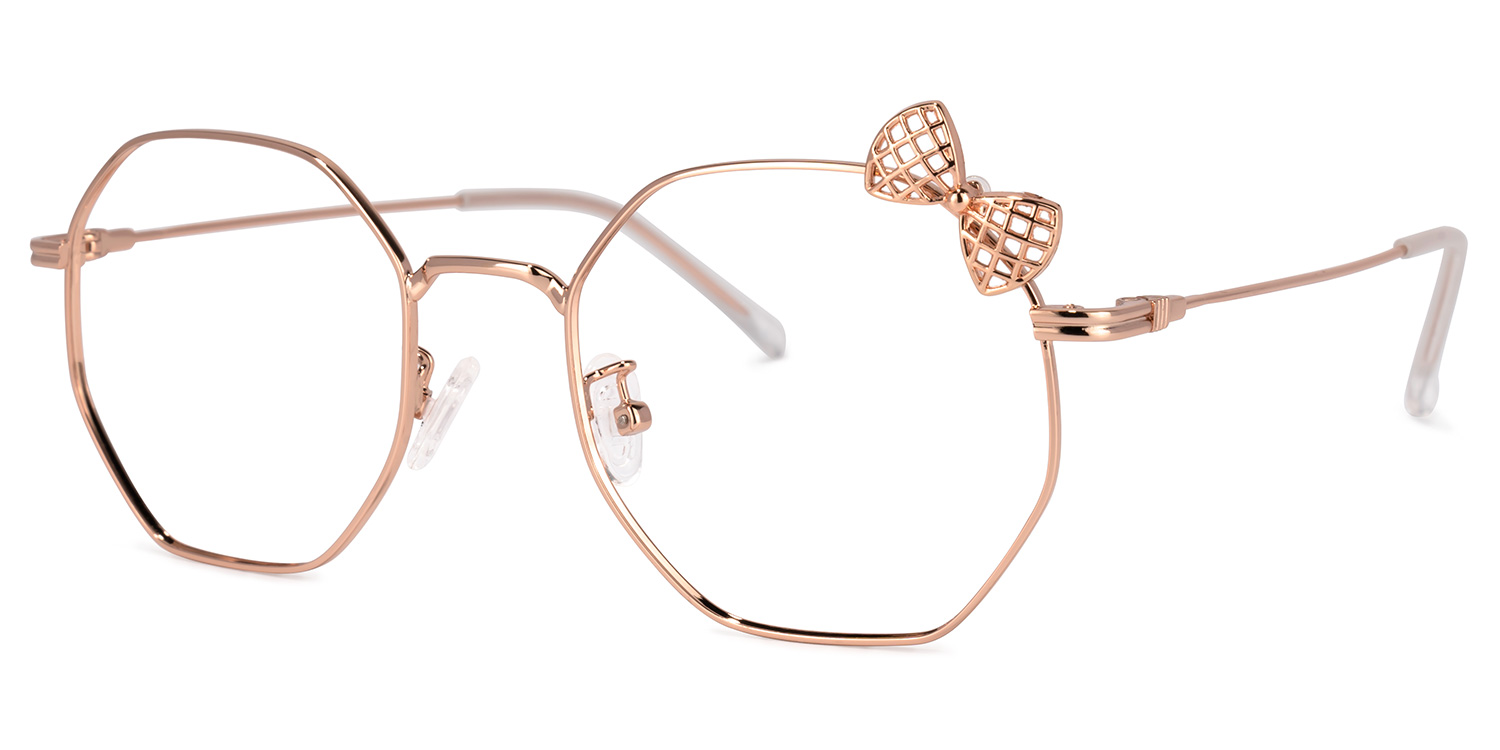 Kaitlyn Lunettes géométriques en or rose 2