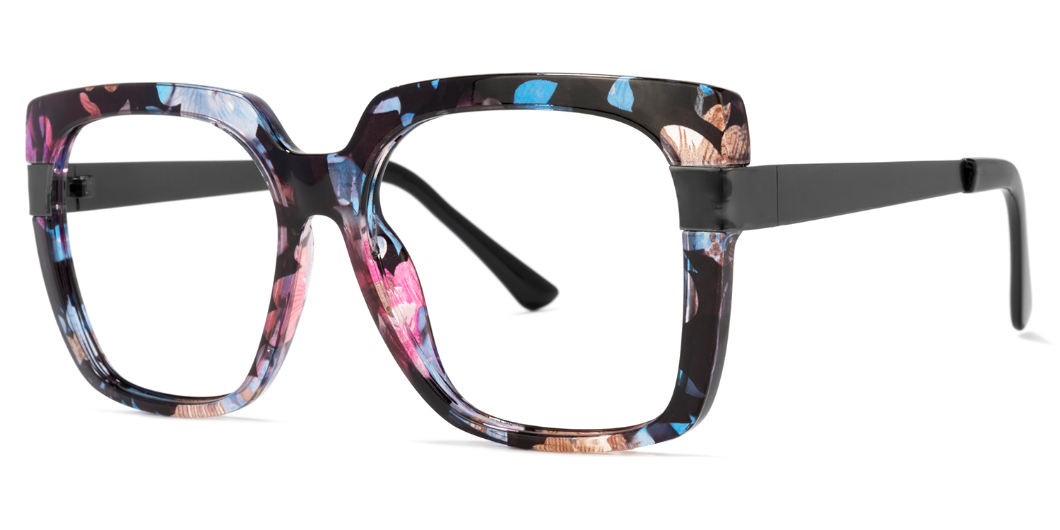 Reeves Lunettes carrées à motif floral1