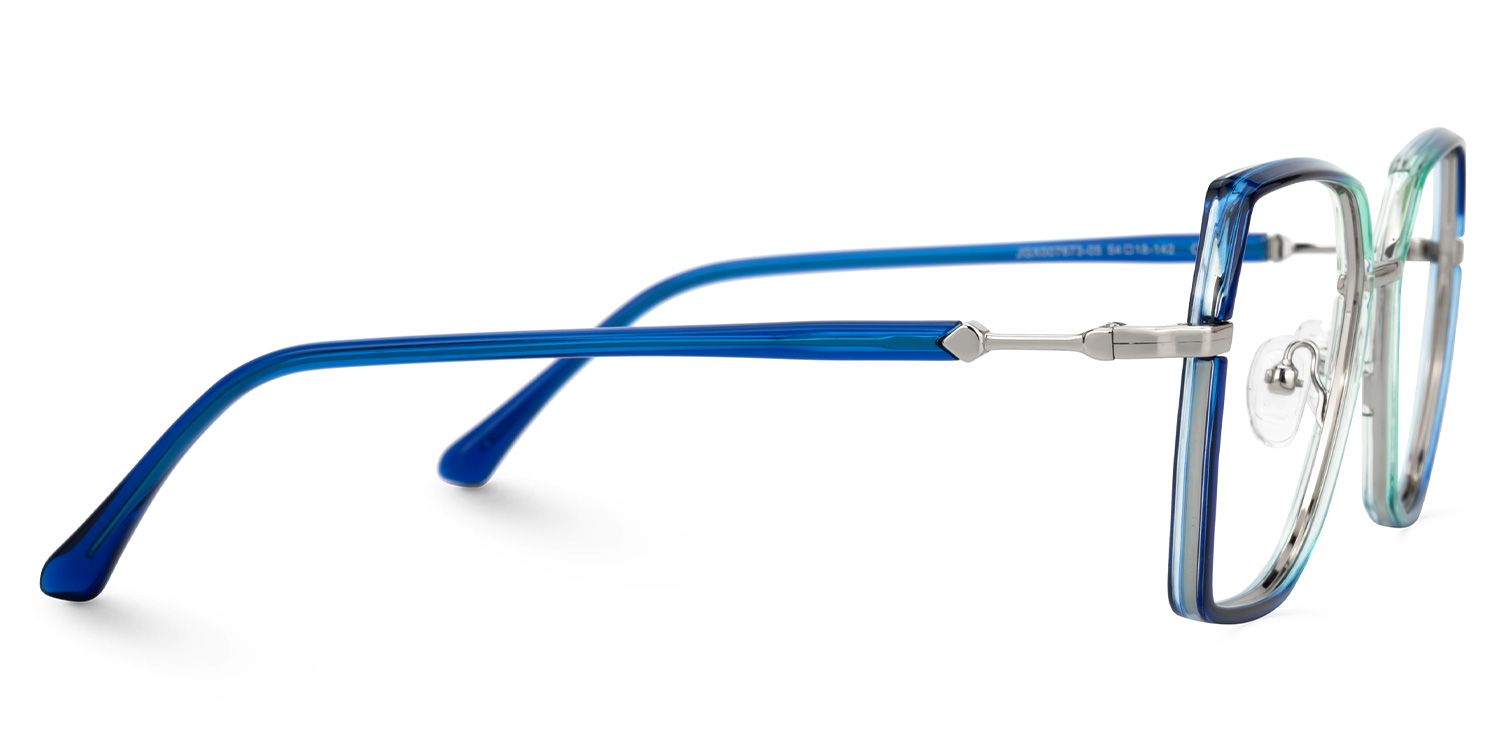 Burt Bleu-Vert Géométrique Lunettes2