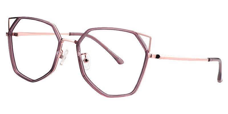 Aviva Lunettes géométriques violet clair 2