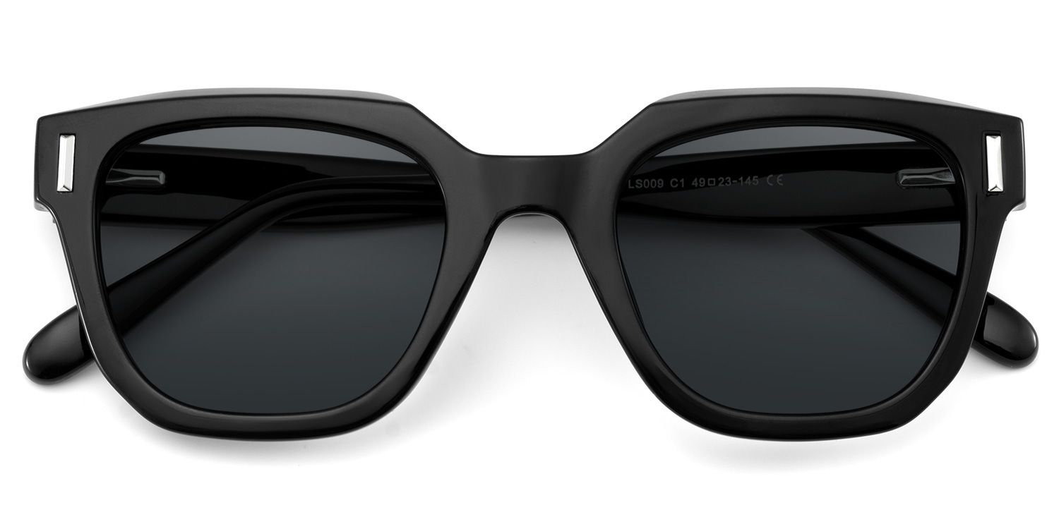 Nia Square Noir Lunettes de soleil pour Femmes et Hommes | ZEELOOL FR1