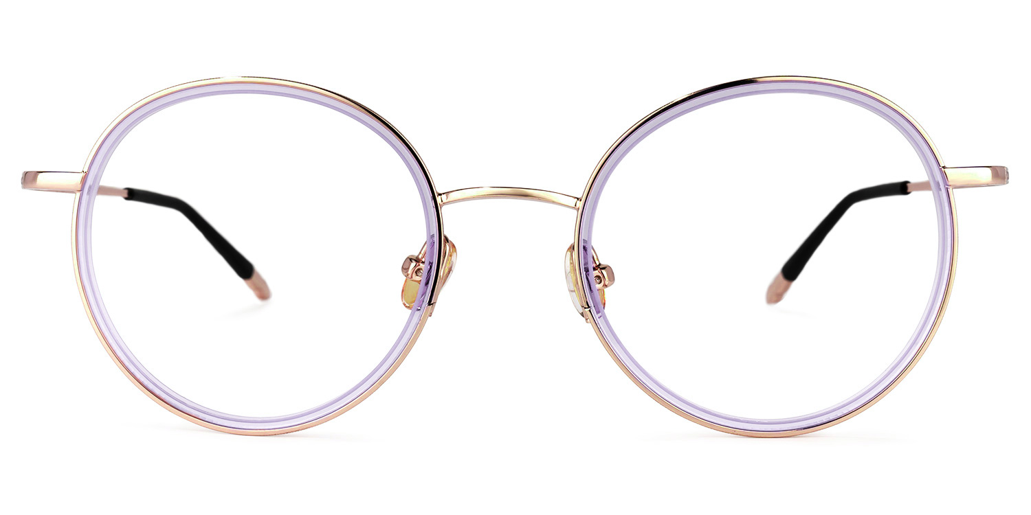LaWana Or-Violet Ronde Lunettes0