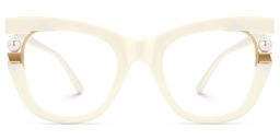 Pearl Blanc Cat-eye lunettes0