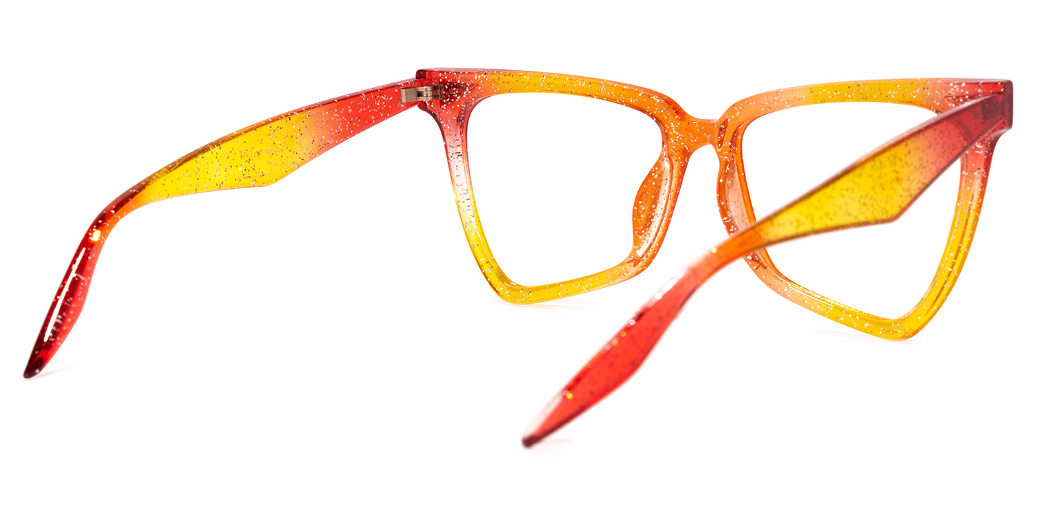 Cicely Orange Géométrique Lunettes3
