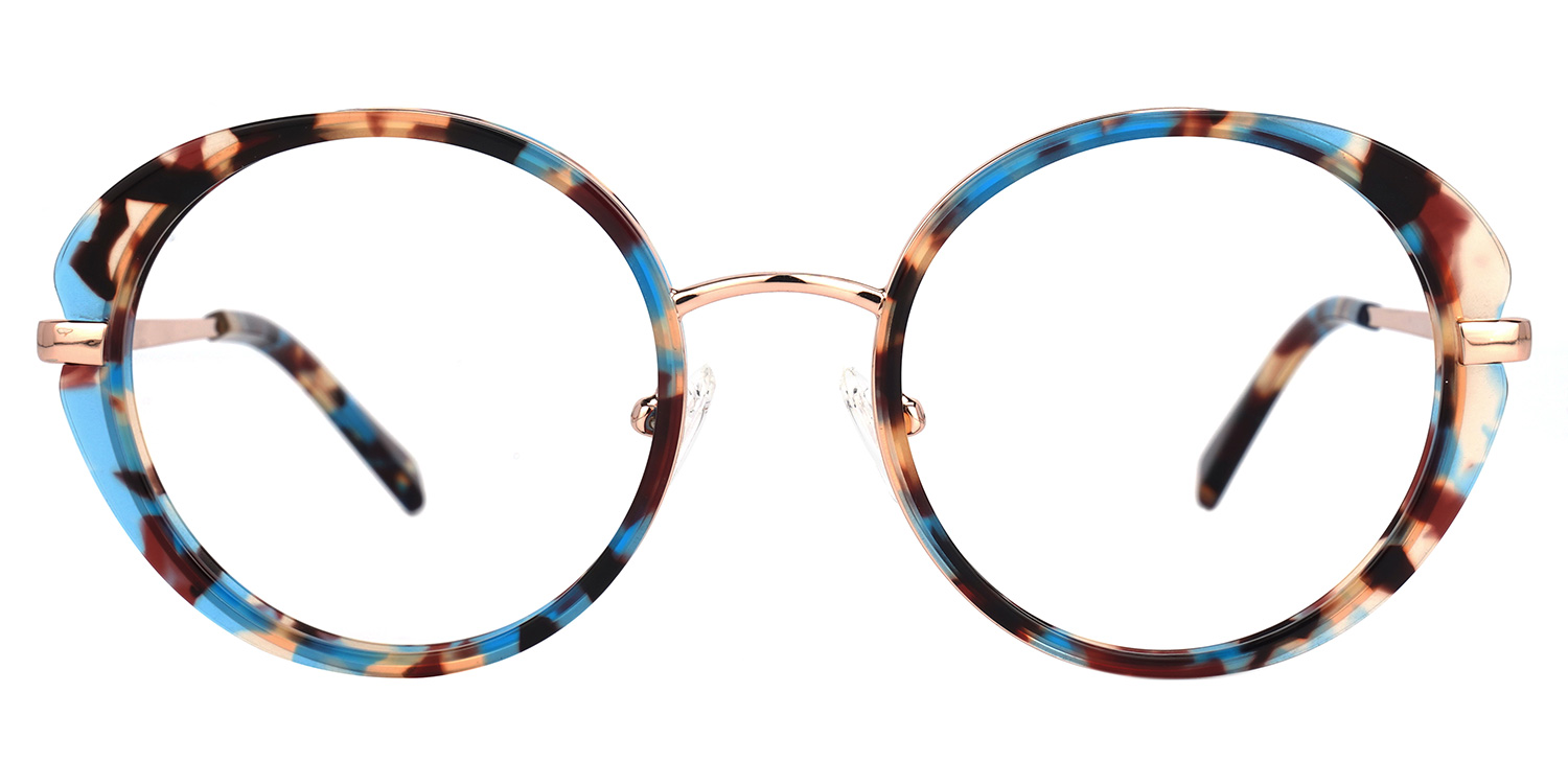 Layla Bleue Tortue Ronde Lunettes0