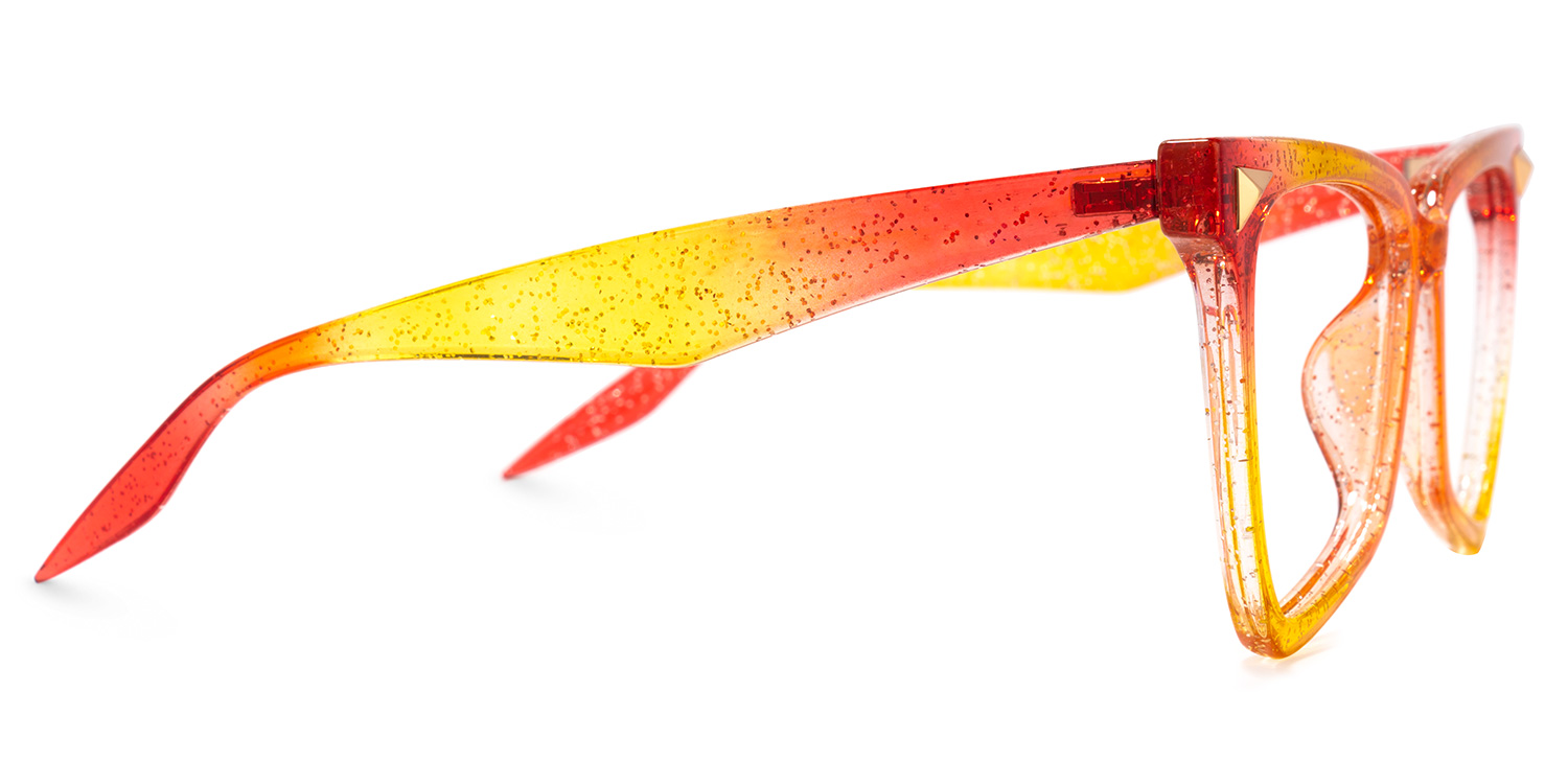 Cicely Orange Géométrique Lunettes2