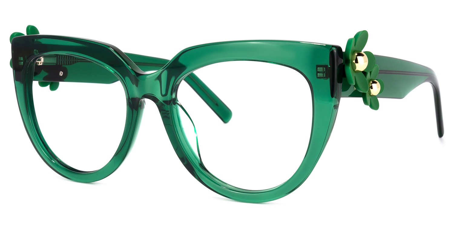 Miguel Vert Cateye Lunettes1