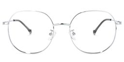Qusay Argent Ronde lunettes0