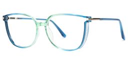 Rodz Bleu-Vert Carré lunettes1