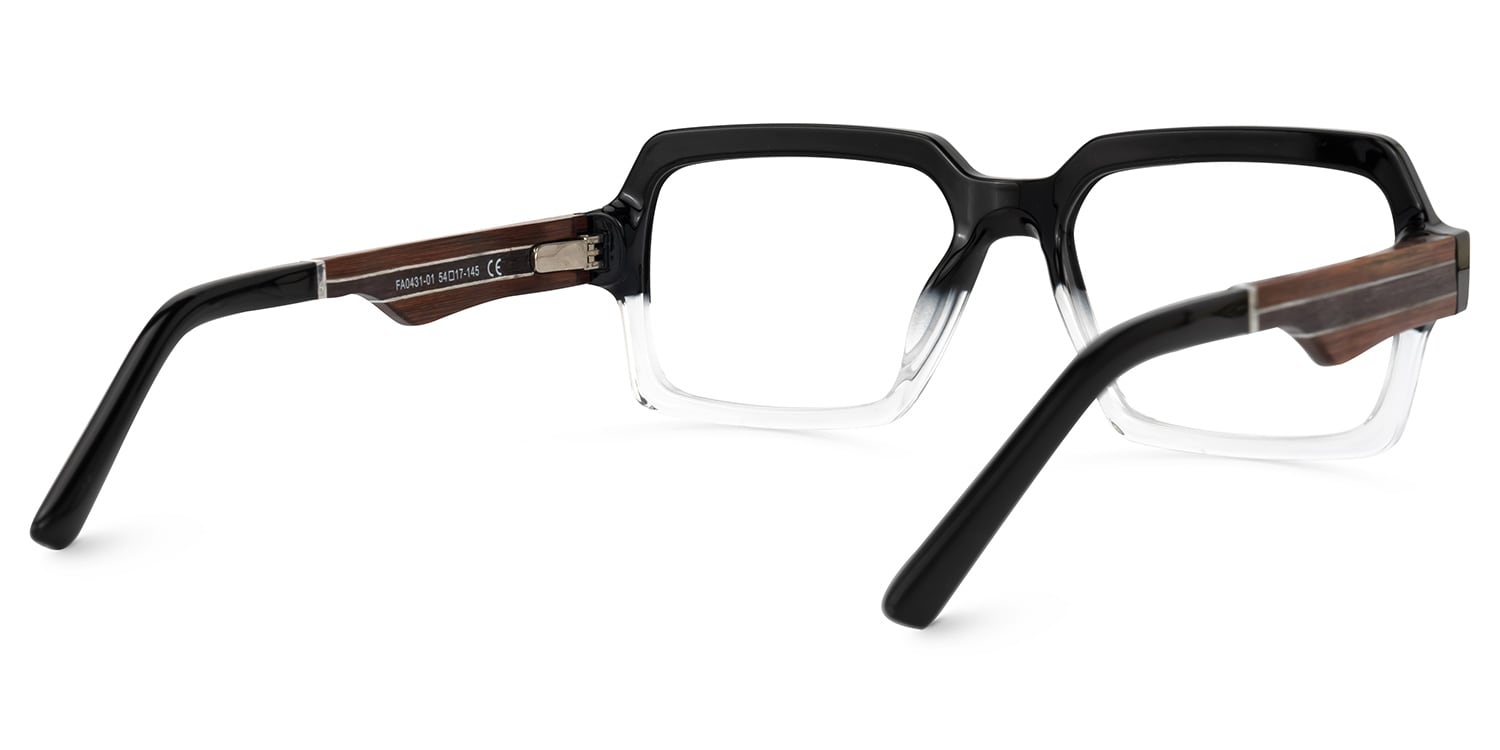 Jack Noir-Cristal Rectangulaire Lunettes3