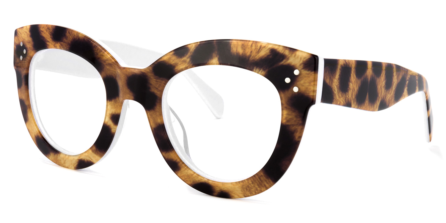 Torres Jaune Léopard Cat Eye Lunettes1