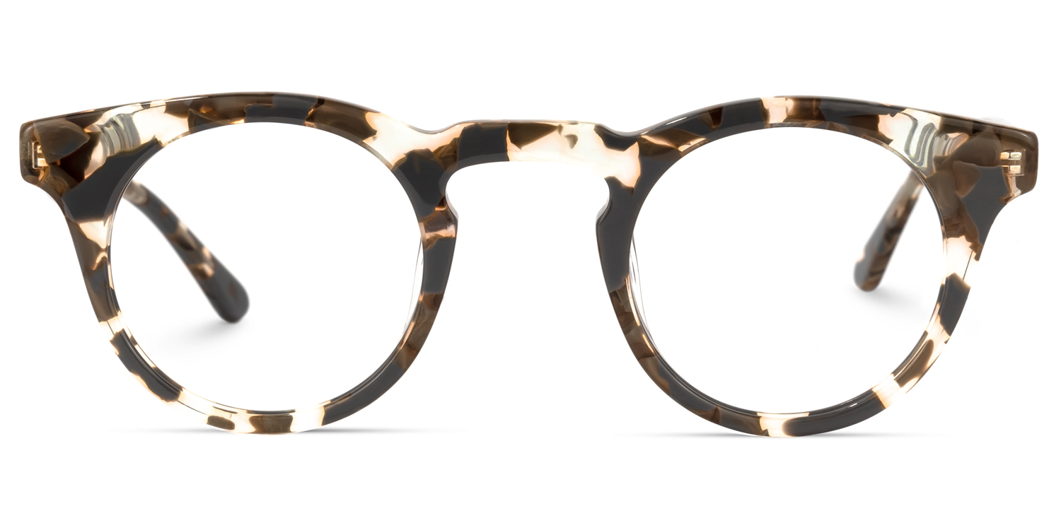 Abigail Lunettes Rondes Fleuries Marron Gris 0