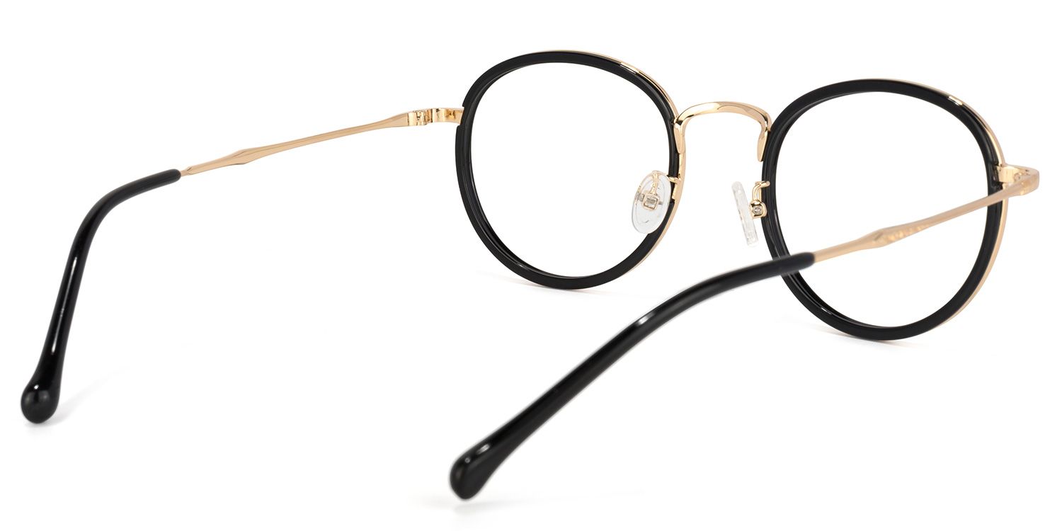 Taylor Lunettes rondes en or noir 4