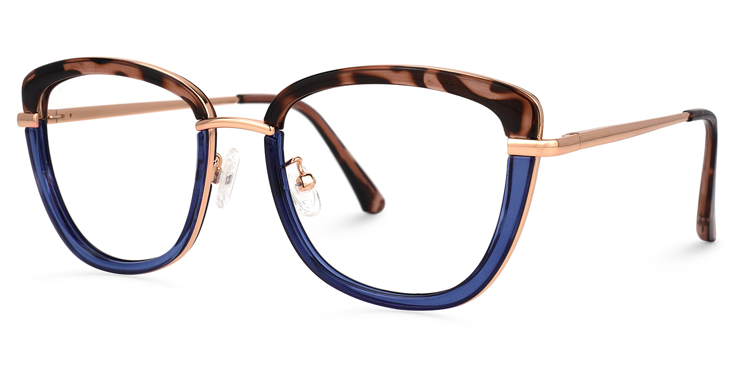 Adriana Bleu Rectangle Lunettes1