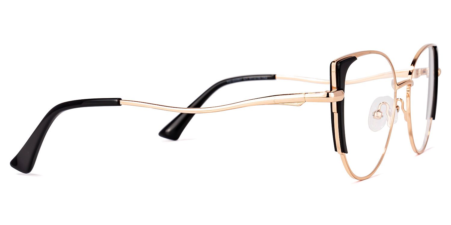 Raia Lunettes cateye en or noir3