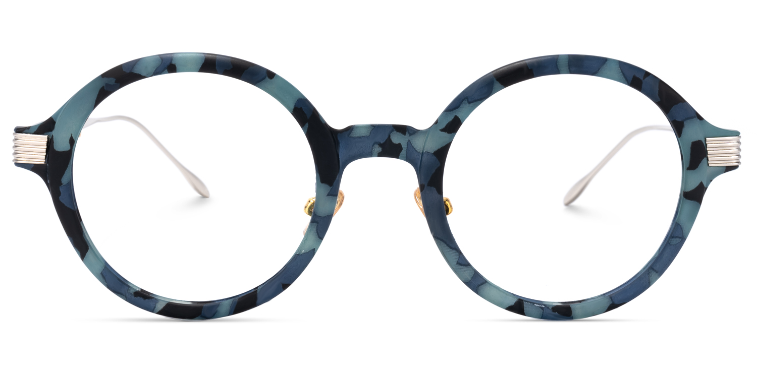 Basia Lunettes rondes écaille bleue0