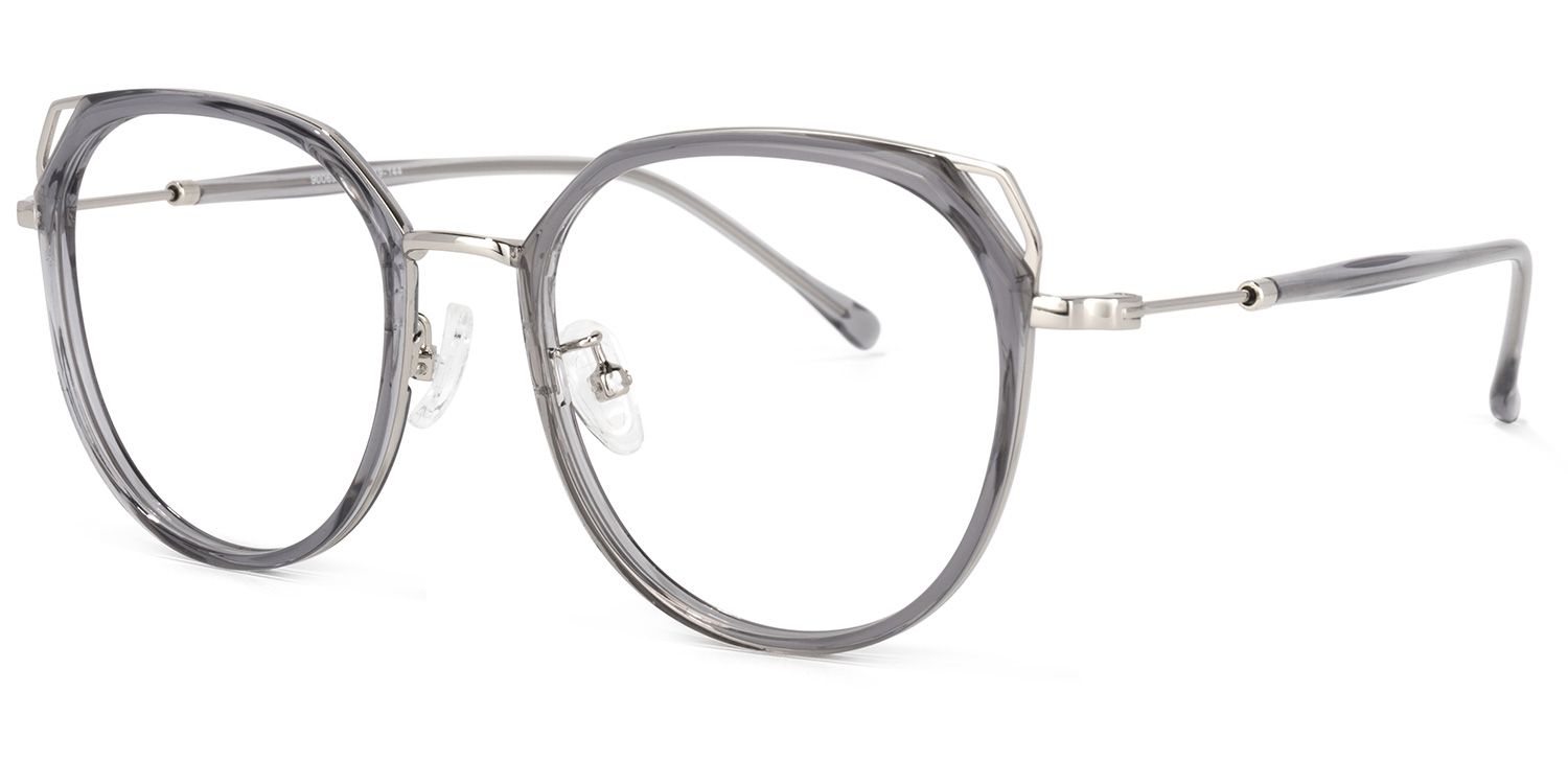 Ofelia Lunettes géométriques gris cristal1