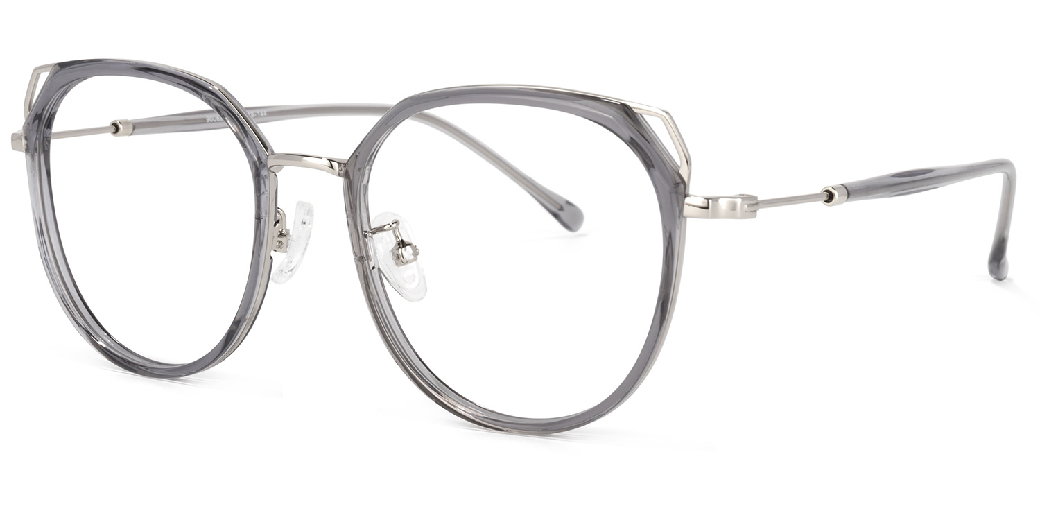 Ofelia Lunettes géométriques gris cristal1