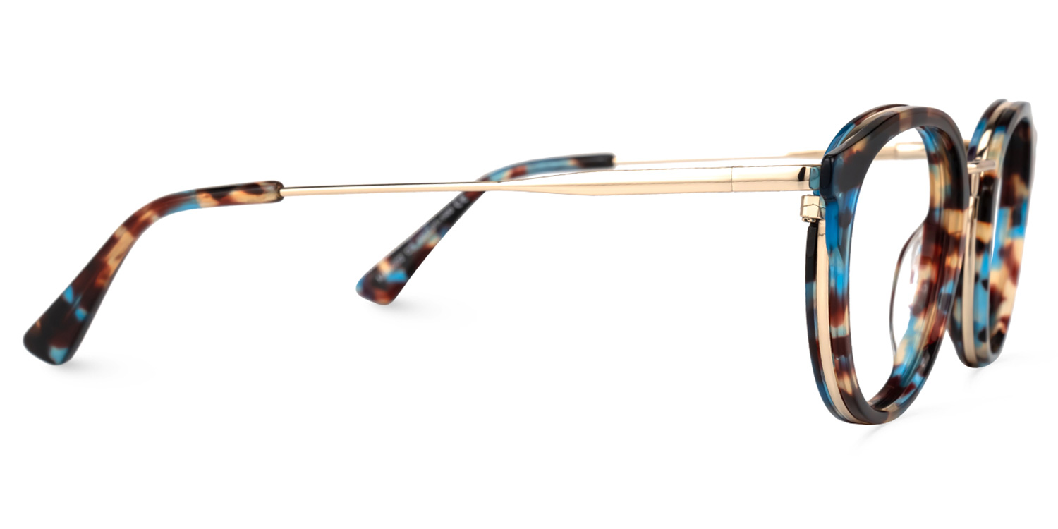 Shera Bleue Tortue Ronde Lunettes2