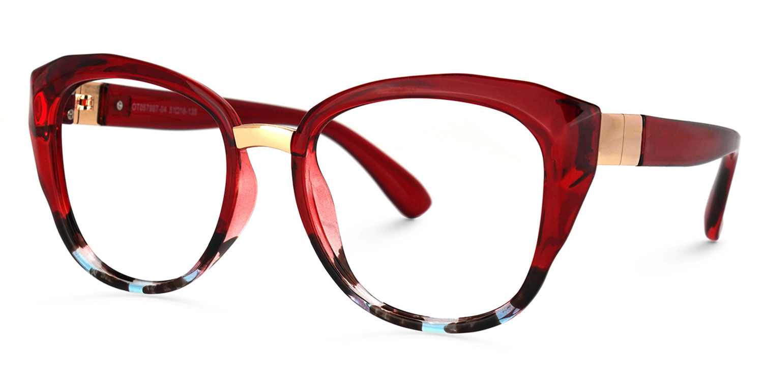 Mouna Rouge Cateye Lunettes1
