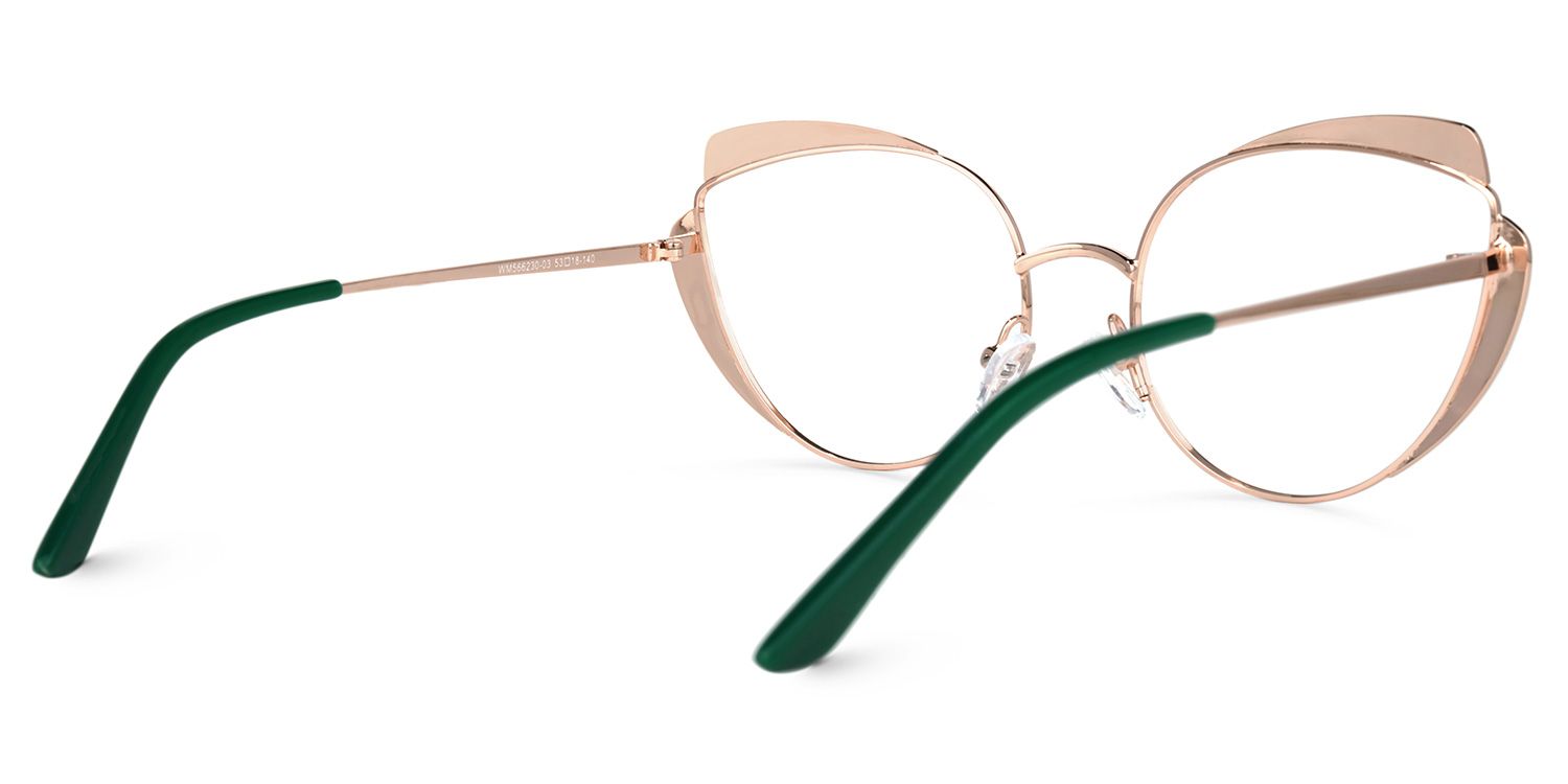 Shanita Or-Vert Géométrique Lunettes3
