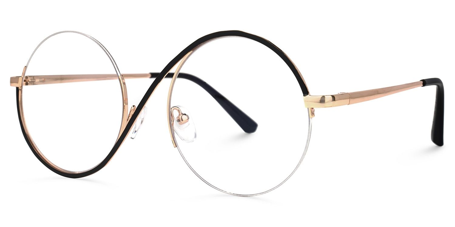 Flozif Noir Ronde Lunettes3