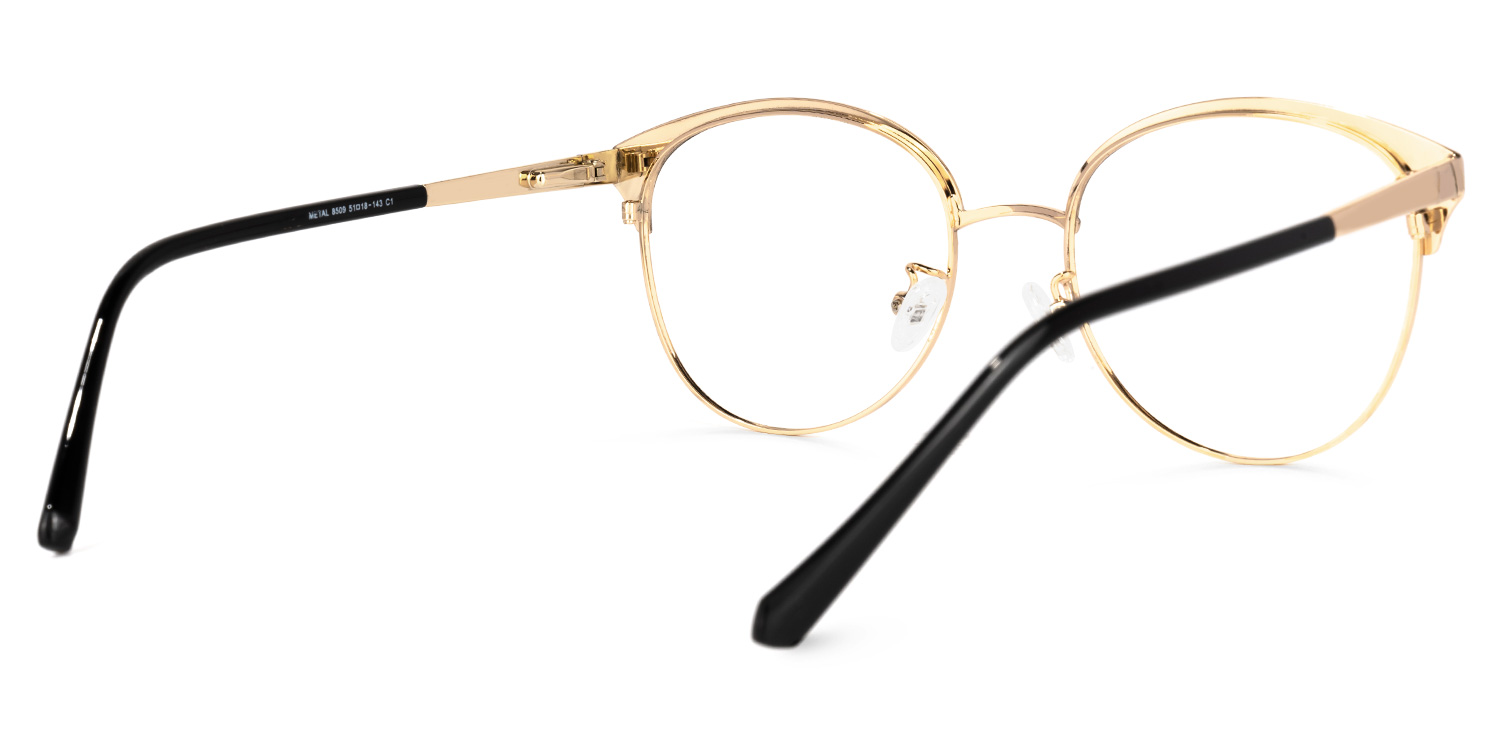 Ytonna Lunettes à sourcils en or noir3