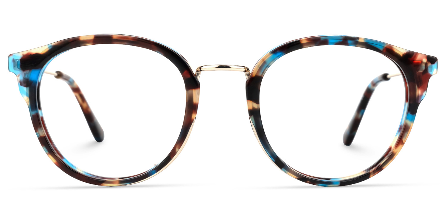 Shera Bleue Tortue Ronde Lunettes0