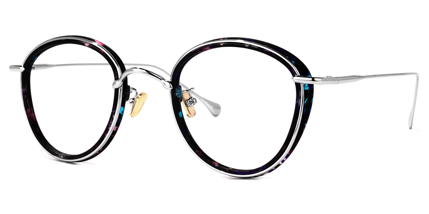 Clementine Bleue Tortue Ronde Lunettes1