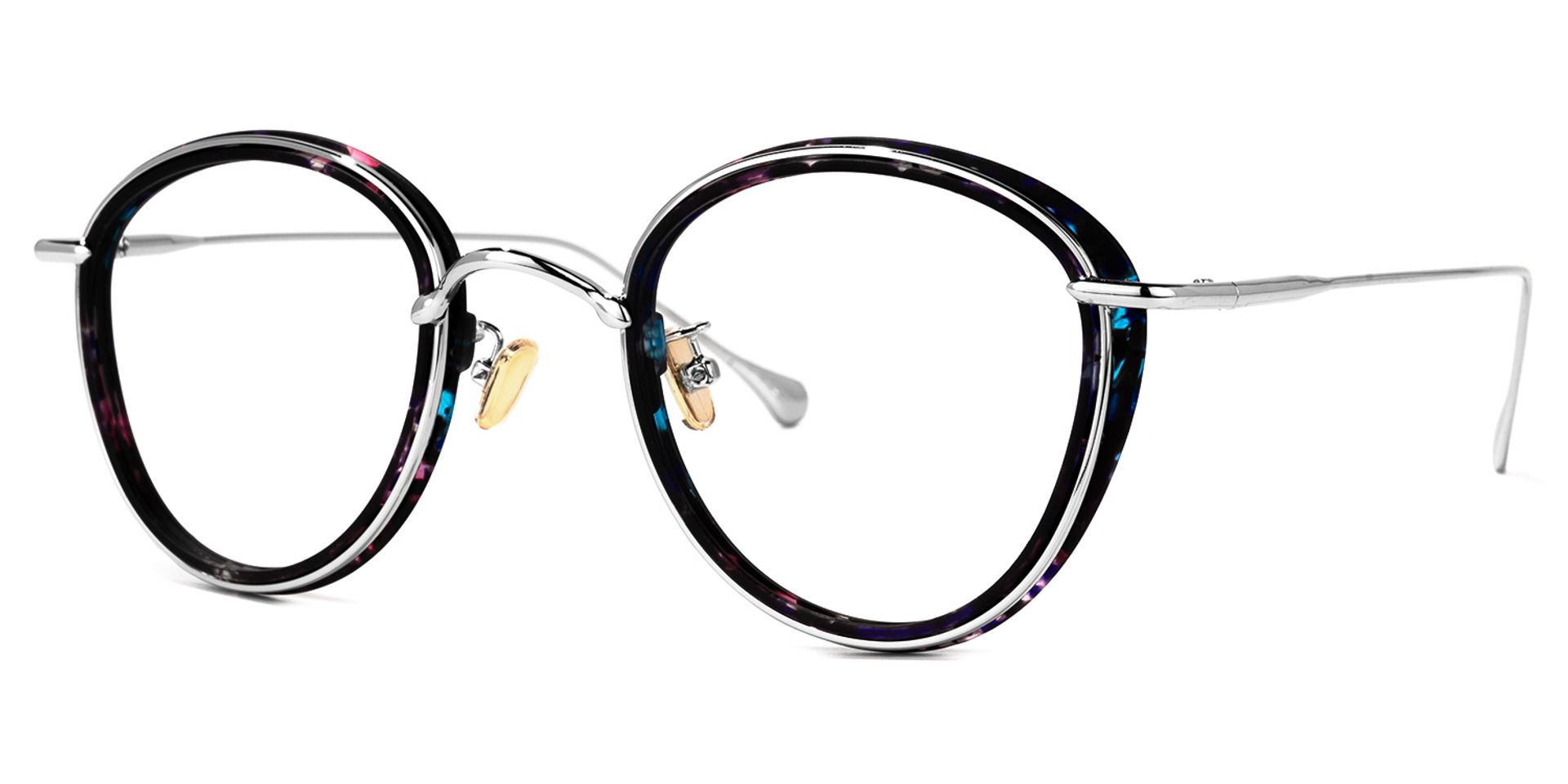 Clementine Bleue Tortue Ronde Lunettes1