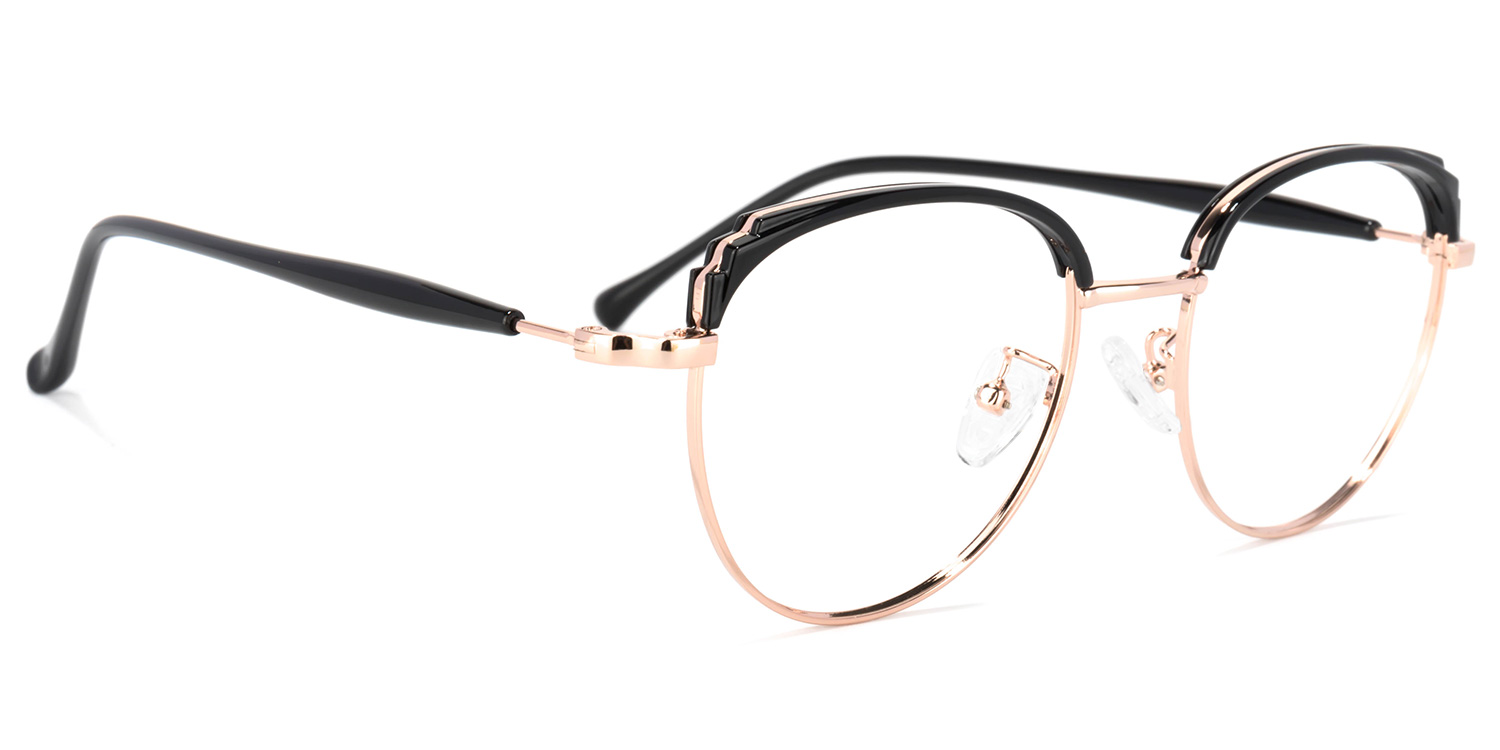Wesley Noir Rose Ronde Lunettes1