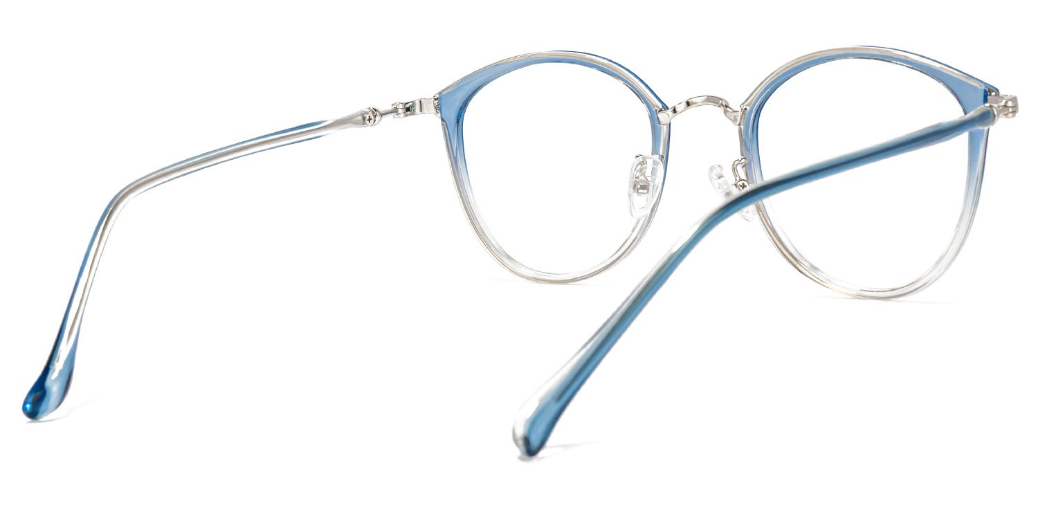 Basilia Lunettes rondes en cristal bleu2