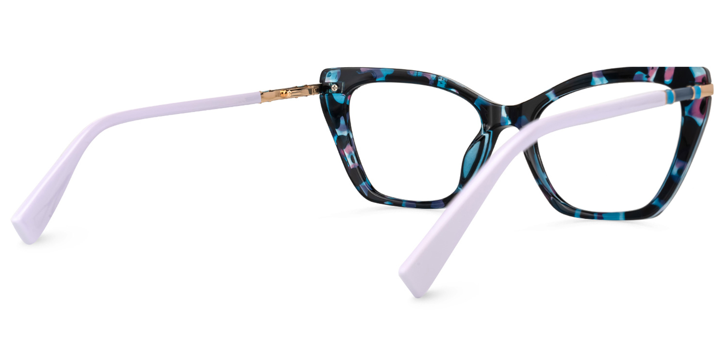 Pattie Bleue Floral Cateye Lunettes3