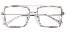 Diva Argenté Carré lunettes0