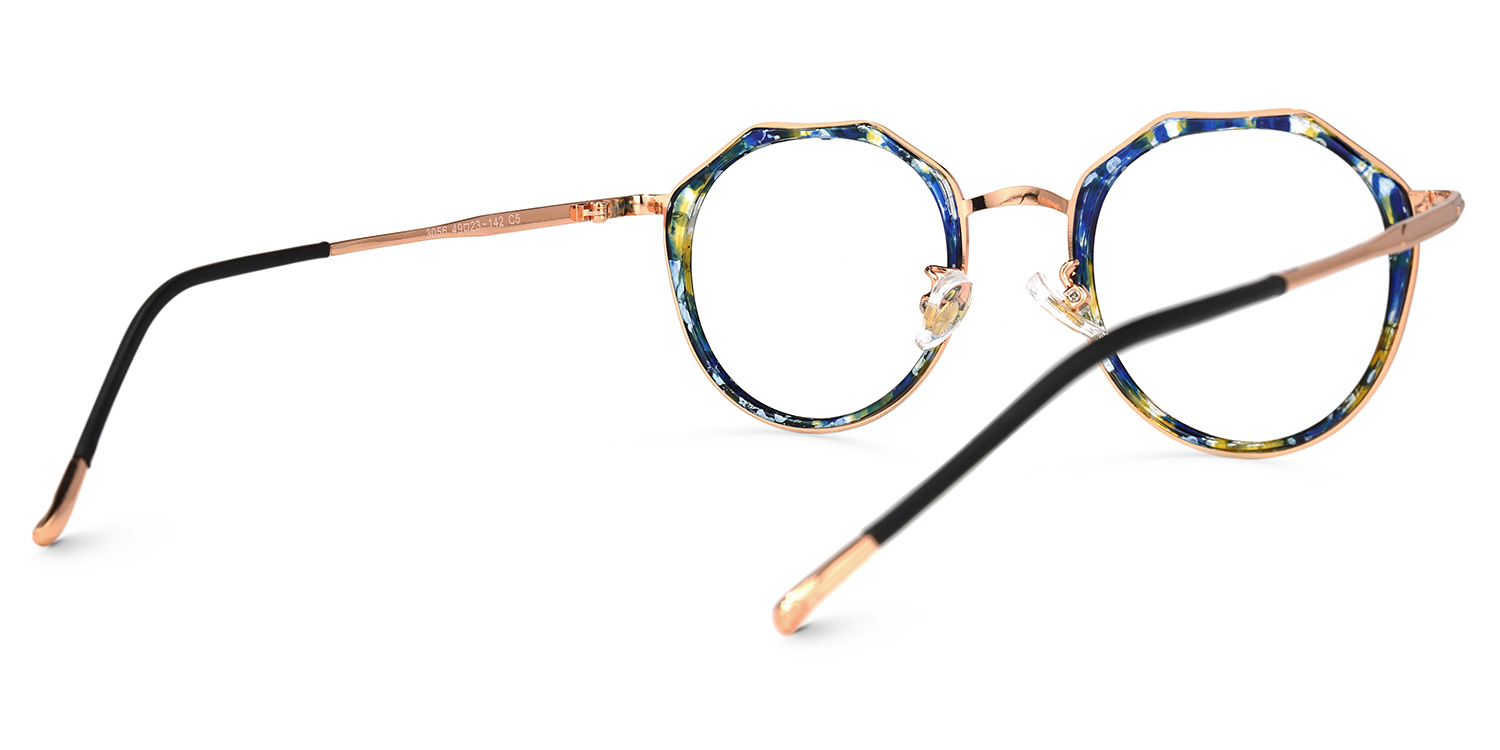 Gentry Bleue-Floral Géométrique Lunettes5