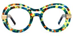 Texidor Bleu Tortue Ronde lunettes0