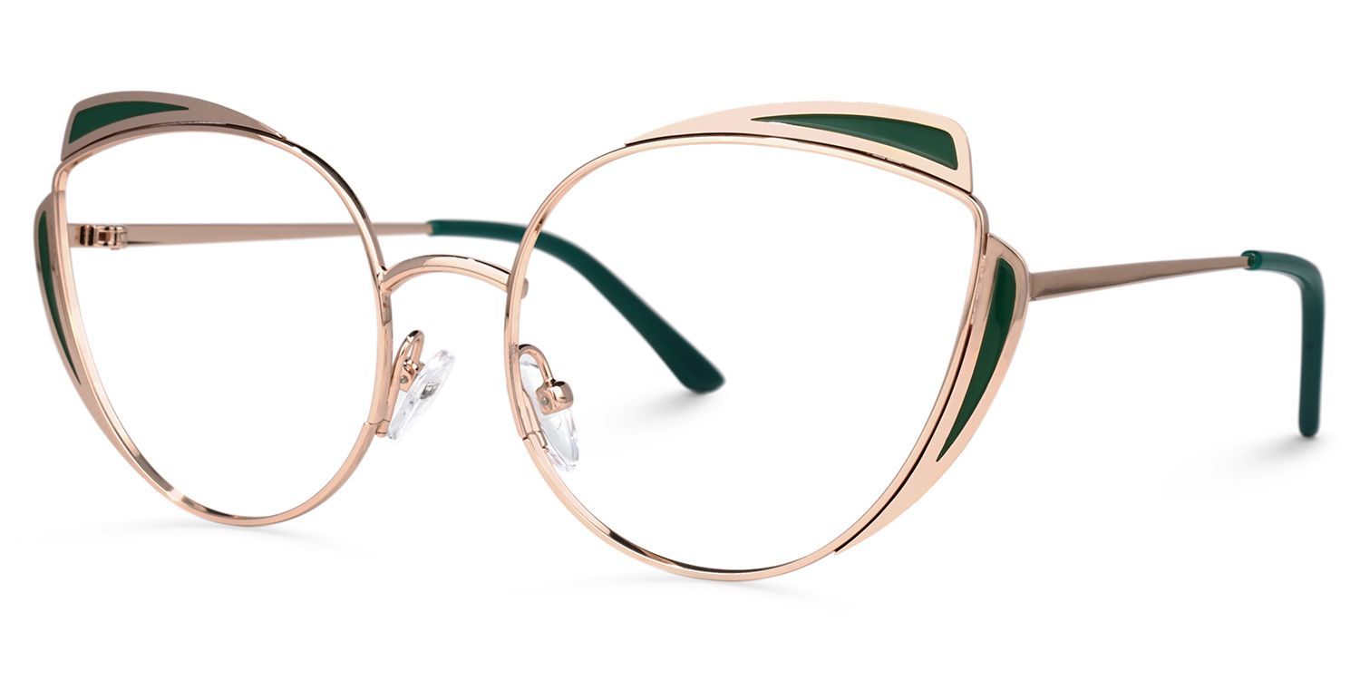 Shanita Or-Vert Géométrique Lunettes1