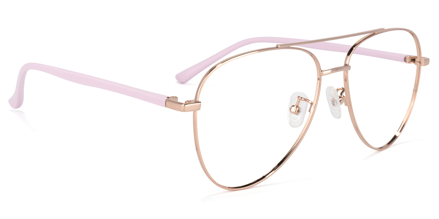 Paige Lunettes de pilote roses2