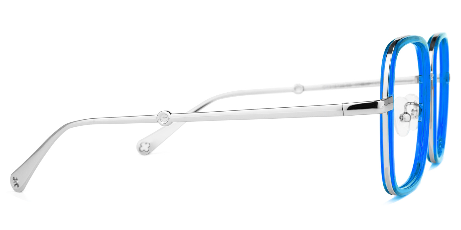 Ozzy Bleue Cristal Carré Lunettes2