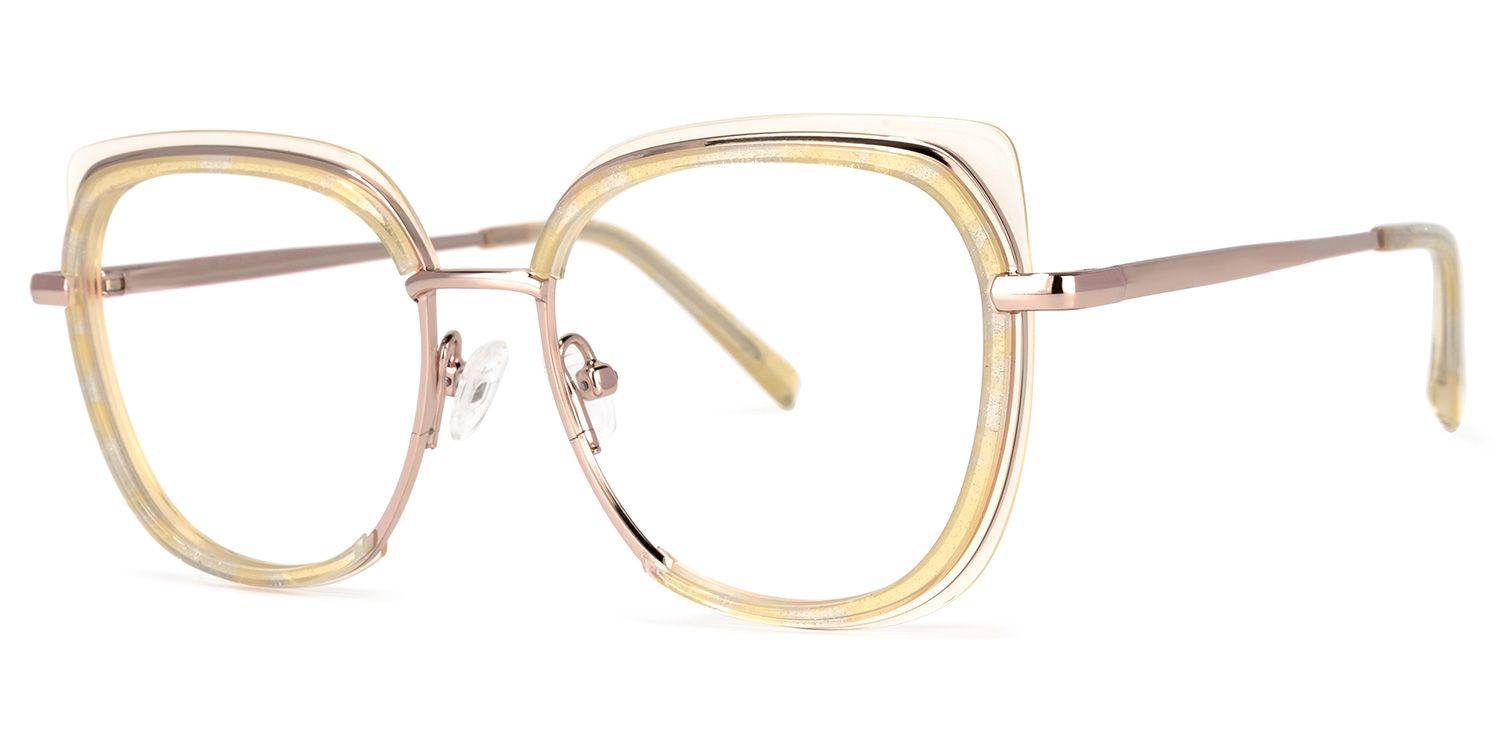 Linda Jaune Cateye Lunettes2